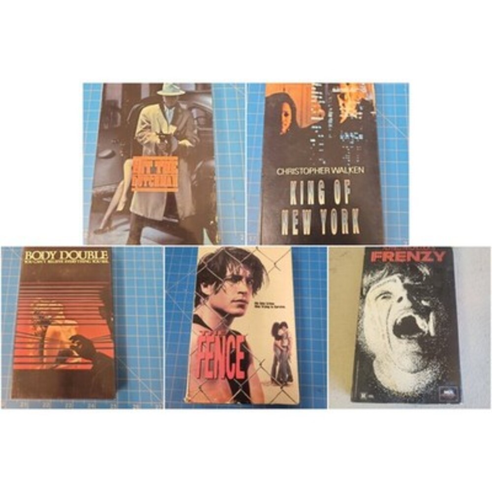 Lot of 5 Thriller VHS Tapes Body Double Hit the Dutchman King of Frenzy